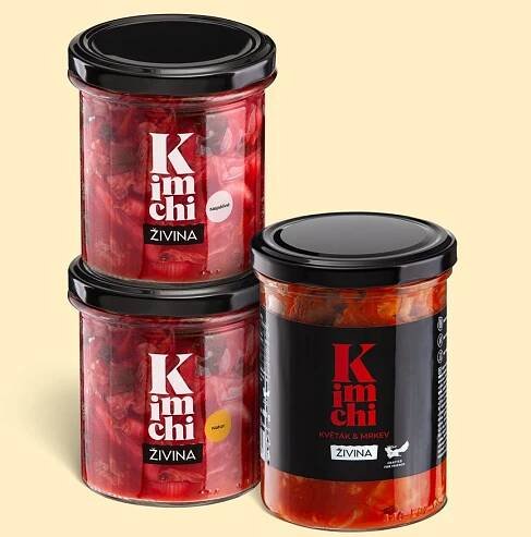 Kimchi startovací balíček Živina: Kimchi natur středně pálivé, Kimchi nepálivé a Kimchi květák a mrkev