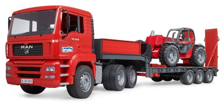 Bruder 02774 nákladní auto MAN TGA s návěsem a nakladačem Manitou MLT 633