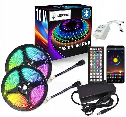 LED pásek 10M RGB 5050 Bluetooth MOBILNÍ APLIKACE DÁLKOVÝ OVLADAČ HUDBA SET 12V