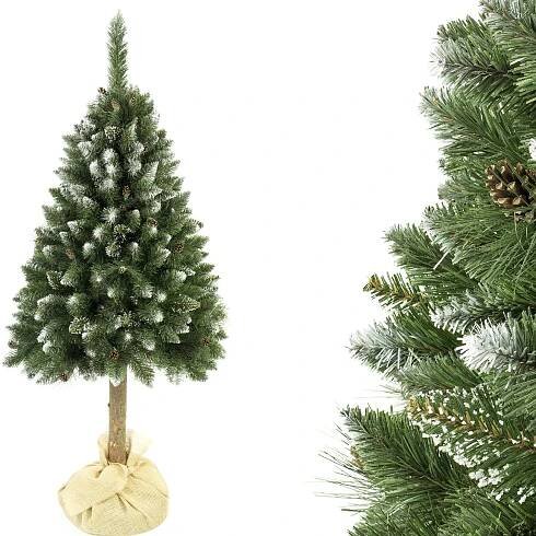 TRENDIE Vánoční stromek Borovice diamantová se šiškou na kmínku 160 cm