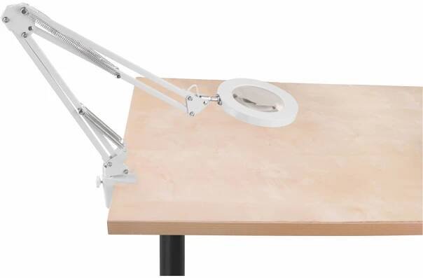 Lampa stolní s lupou Extol 43161, USB napájení, bílá, 2400lm, 3 barvy světla