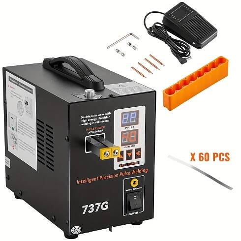 * 737G *ery Spot Welder, * Welding Machine, Portable * Soldering Station With 2 * & LED For 0.12mm Nickel, 18650/14500 *