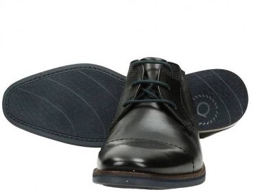 Bugatti pánské kožené společenské boty - černé | Robel.shoes