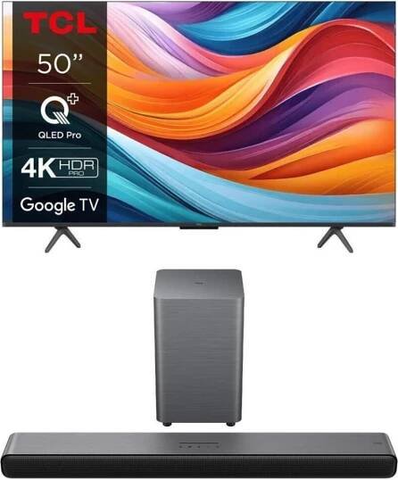 SET UHD QLED TV TCL 50T7B + Soundbar TCL S55HE