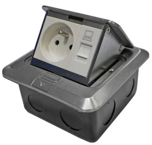 DATACOM Datová zásuvka PODLAHOVÁ UTP CAT5E (1xRJ45+1x230V)