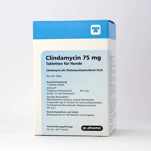 Clindamycin 75mg tbl pro psy a kočky