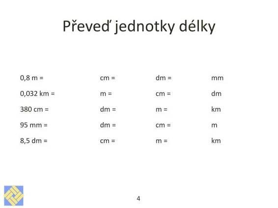Převody jednotek hmotnosti ppt
