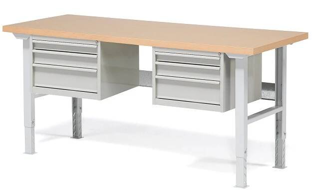 Dílenský stůl Dílenský stůl ROBUST, 2000x800 mm, 6 zásuvek