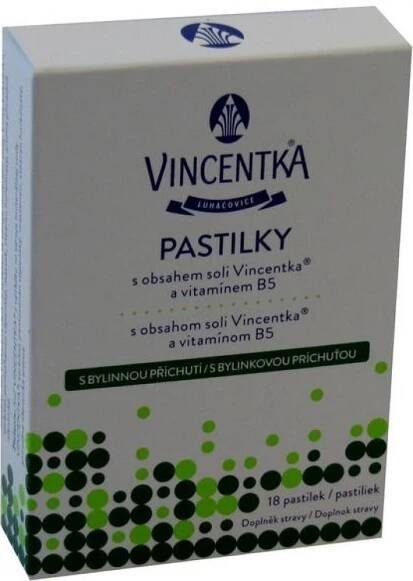 Vincentka pastilky bylinné 18 tablet