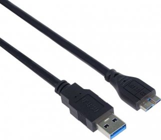 PremiumCord USB 3.0 propojovací A-microB černý 1m