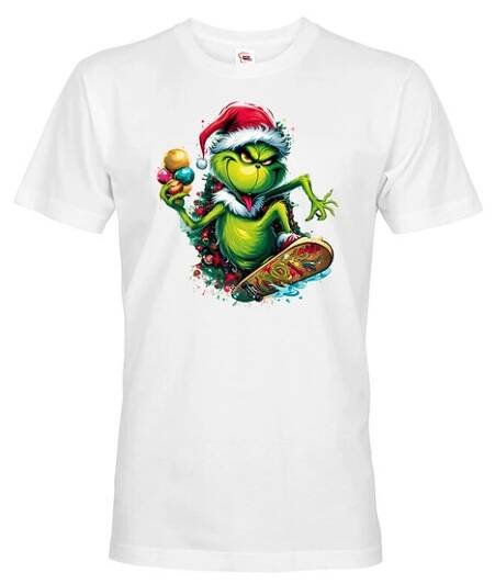 Pánské tričko Grinch na skateboardu