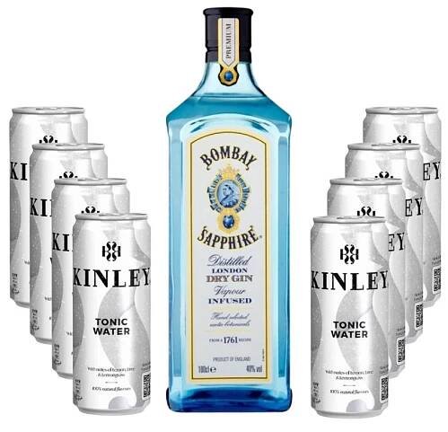 Párty set Bombay 1l 40% + 8x Kinley Tonic 0,25l plech