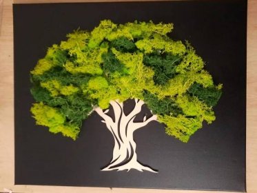 Mechový obraz stromu - Umění