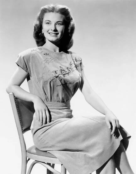 Leachman poses for a photo in 1946. She was a finalist that year in the Miss America pageant.