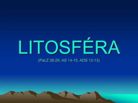 Litosféra - geoglouny