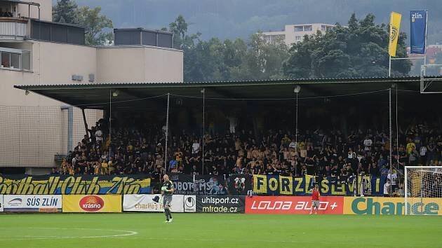 FC Zlín - 1. FC Slovácko 1:1 (fanoušci, 2. kolo, červenec 2025)