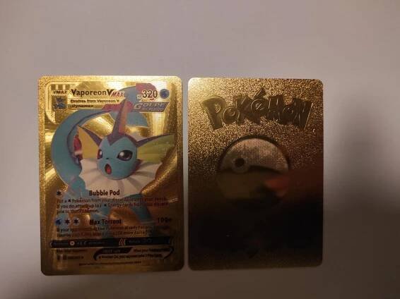 Pokémon - Vaporeon Vmax zlatá kovová karta  - Zábava