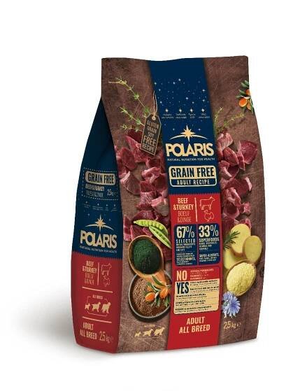 Polaris bezobilné granule s čerstvým masem Adult s hovězím a krůtím 2,5kg