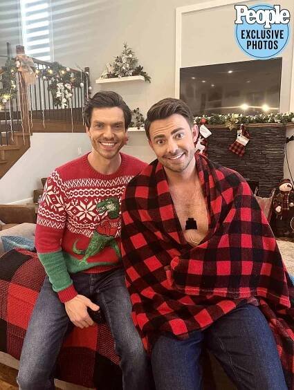 Exclusive behind-the-scenes images from Jonathan Bennett from his new Hallmark movie The Holiday Sitter