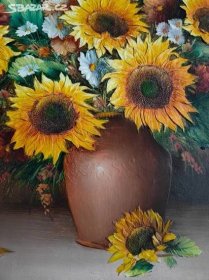 Obraz Oil Charles Benolt Sunflower Painting - Varnsdorf, Děčín - Sbazar.cz