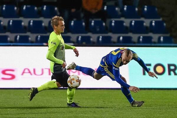 Utkání 13. kola FNL mezi FC Vysočina Jihlava a 1. SK Prostějov.