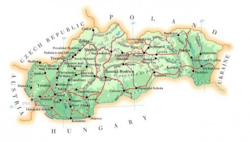 Mapa lyžařských středisek na Slovensku