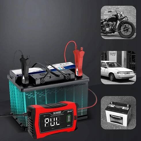 INTELIGENTNÍ NABÍJEČKA AUTO 10A AKUMULÁTORU LiFePO4 LCD 12V 24V - Allegro