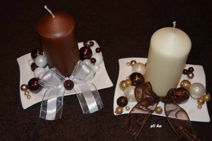 vánoční dekorace - svícny | Pillar candles, Candles, Pillars