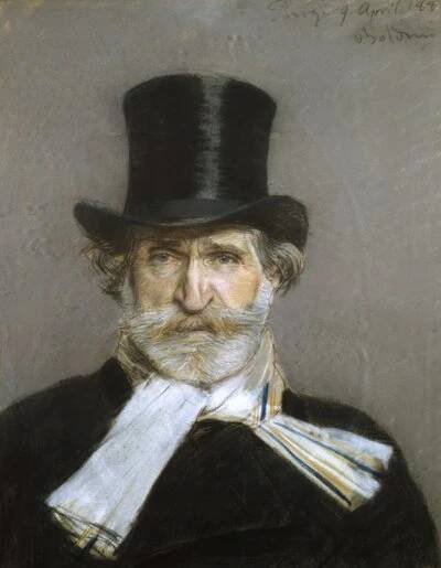 Portrét Giuseppe Verdiho, 80. léta 19. století (pastel na papíře) od Giovanni Boldini