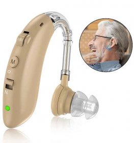 Naslouchátko Naslouchátko Dobíjecí zesilovače Vinmall pro seniory s ovládáním hlasitosti s potlačením hluku Béžová