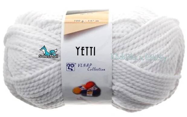 Příze-Příze Yetti 57076 - bílá