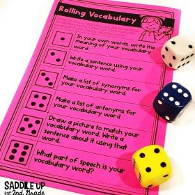 Rolling Vocabulary Game for Word Work