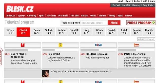 Blesk.cz přináší nový přehledný televizní program