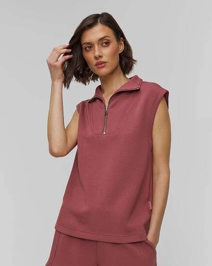 Dámská růžová mikina bez rukávů Varley Magnolia Half Zip Tank 2.0 VAR02776-wirh