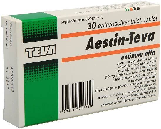 AESCIN TEVA 20MG enterosolventní tableta 30