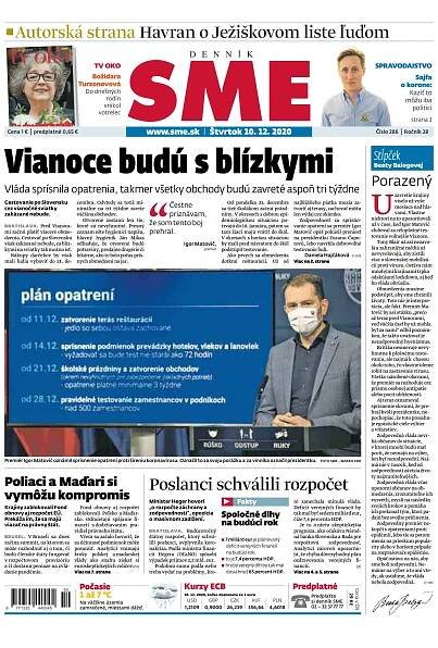 Časopis SME 10/12/2020