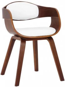 Židle King, dřevěné nohy ořech - Bílá