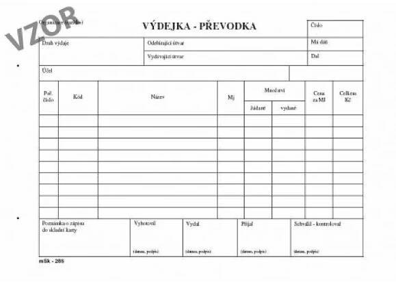 Výdejka-převodka A5 NCR/285