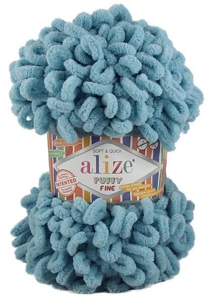 Alize Puffy Fine 414 - modrá azurová