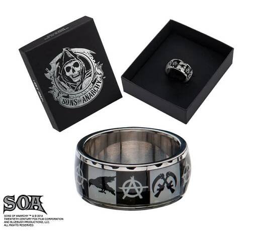 Sons Of Anarchy Prsten Anarchy Crow & Gunsickle Logo