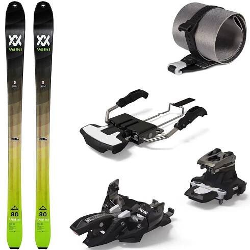 Skialpinistický set Volkl Rise 80 s pásy a vázáním Marker Alpinist 10