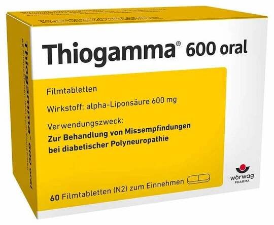 THIOGAMMA 600 perorálních potahovaných tablet, 60 ks