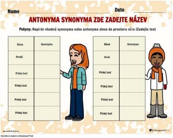 Pracovní list Jednoduchá Antonyma a synonyma