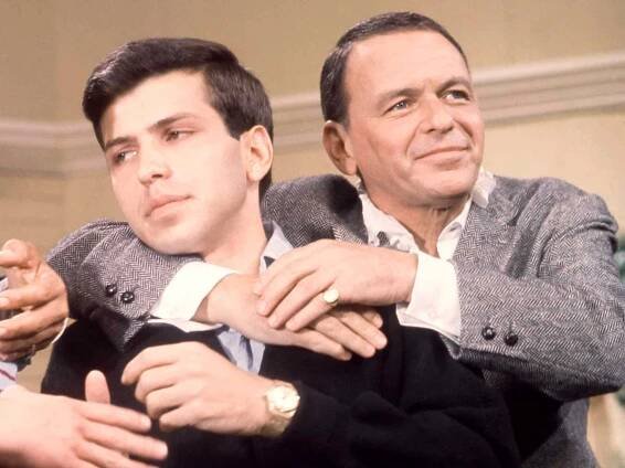 Frank Sinatra Jr. and Frank Sinatra circa 1967 in Los Angeles, California. 