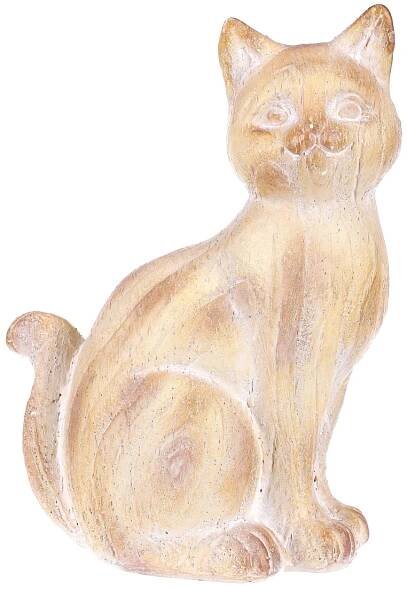 Kočka - zahradní figurka, polyresin, imitace dřeva