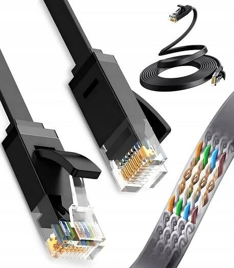 Síťový kabel 4m ethernetový RJ45 plochý CAT 6 pro notebook plochý