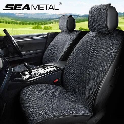 SEAMETAL Lněný potah autosedačky Čtyřsezónní Univerzální Lněný sedák Interiér Chránič autosedačky Podložka Autodoplňky