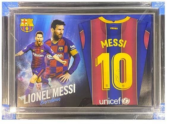 Framed Lionel Messi Signed Barcelona Football Shirt
