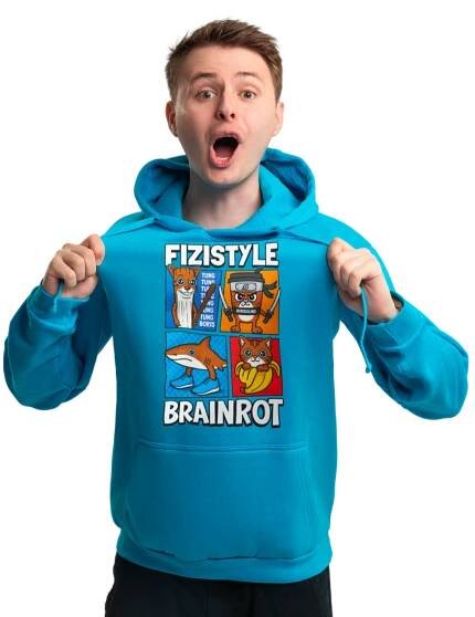 Limitovaná mikina FIZISTYLE BRAINROT - Modrá