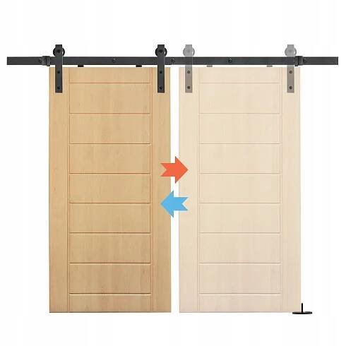 SYSTÉM POSUVNÝCH DVEŘÍ BARN DOOR LOFT RETRO 2 M SADA Montáž nástěnná